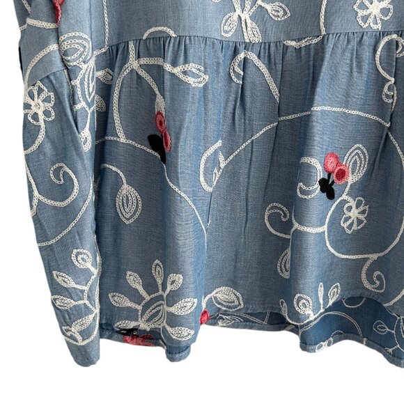 Ana & Rose Cherry Floral Embroidered Peplum Tunic Top NWT (2X) - Picture 9 of 14